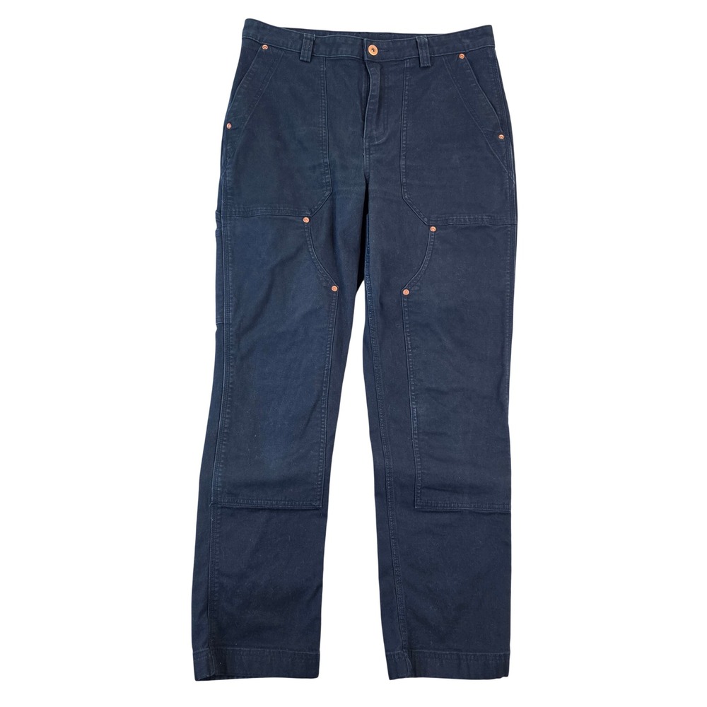 Duluth Trading Co Flex Fire Hose Womens Navy Blue Double Knee Carpenter Pants 12